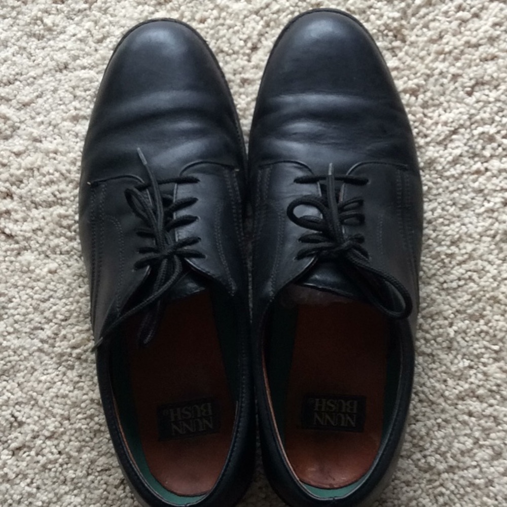 Black leather shoes